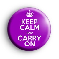 Keep Calm and Carry On Purple Badge