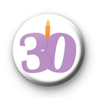 Candle 30th Birthday Pin Badge thumbnail