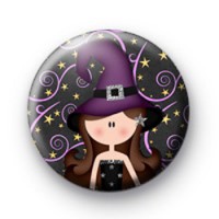 Purple Halloween Witch Badge