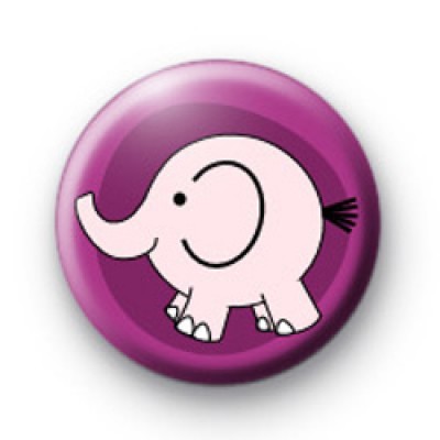 Cute Pink Elephant Badge