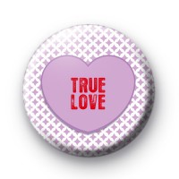 Purple True Love Heart Badge Button Badges