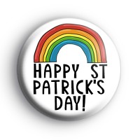 Happy St Patricks Day Rainbow Badge