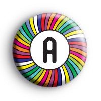 Bright Rainbow Initial Letter Badge