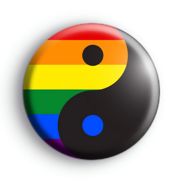 Rainbow Ying Yang Badge