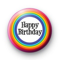 Rainbow Birthday Button Badge