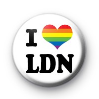 I Love LDN Rainbow Heart Button Badge