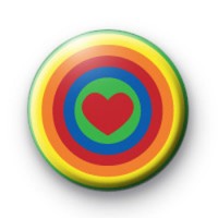 Bright Rainbow Heart Badges