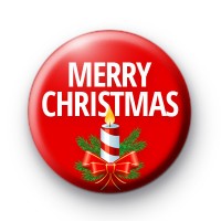 Red Candle Merry Christmas Badges