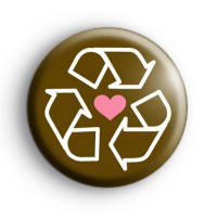 Pink heart recycle badge