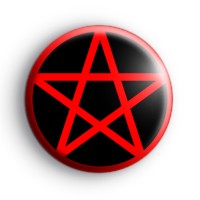 Red and Black Pentagram Badge