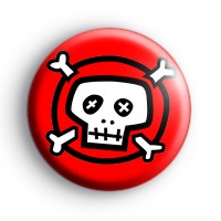 Cool Red and White Skull Badge thumbnail