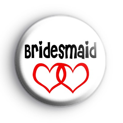 Red Love Hearts Bridesmaid Badge medium