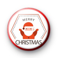 Red Santa Claus Merry Christmas Badge