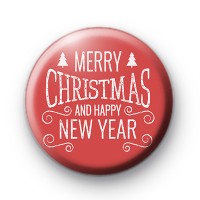 Red and White Merry Christmas and Happy New Year Badge