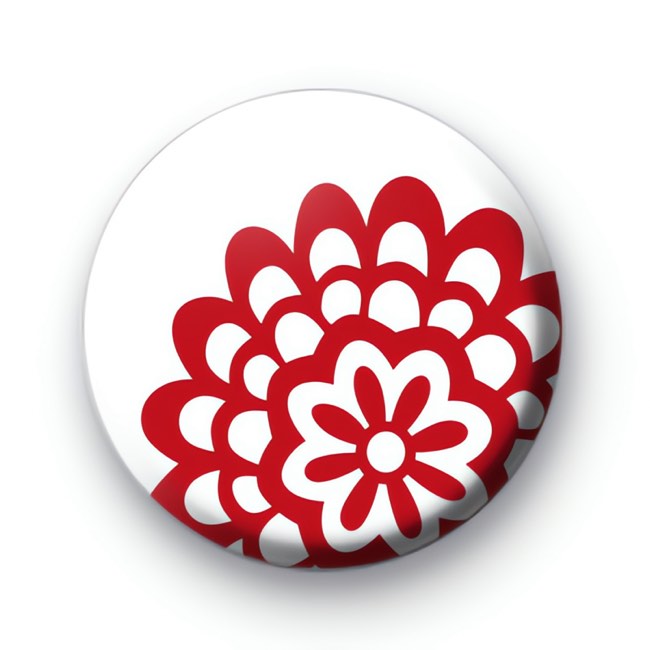 Red Cut Out Flower Badge