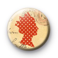 Red Dotty Queen Button Badge thumbnail