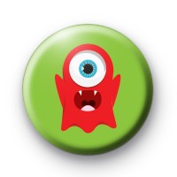 Red One Eyed Monster Button Badges