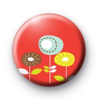 Red Flower Bed Button Badges