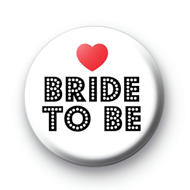 Red Love Heart Bride To Be Badge