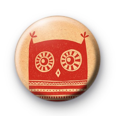 Red Owl Button Badges medium