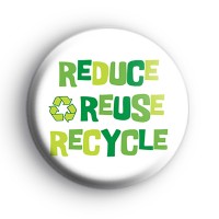White and Green Reduce Reuse Recycle Badge