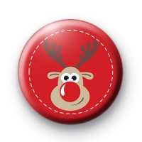 Red Festive Reindeer Christmas Badges