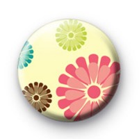 Retro Floral Pattern Badges