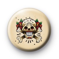 Old School Tattoo Skull Button Badges