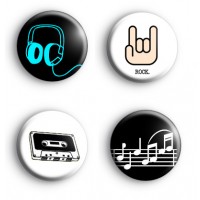 Set of 4 Rocker Music Badges thumbnail