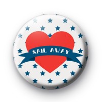 Sail Away Red Heart Badge