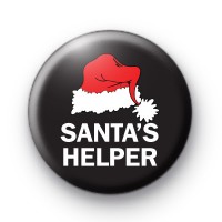 Santa's Helper Red Hat Badge