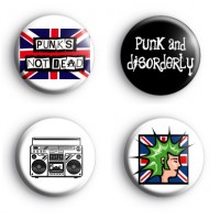 Set of 4 Punk Badges