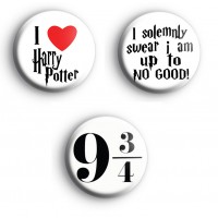 Set of 3 Harry Potter Button Badges