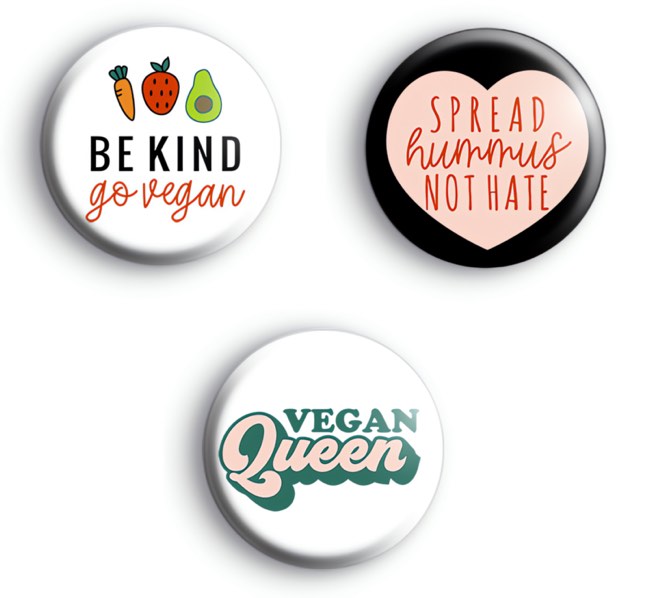 Set of 3 Vegan Life Badges