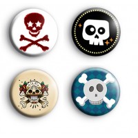 Set of 4 Skull Badges