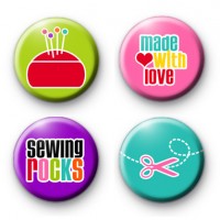 Set of 4 Crafty Sewing Badges