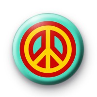 Yellow and Red Peace Badge
