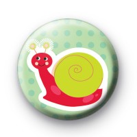 Happy Smiley Snail Button Badge