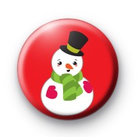 Snowman Top Hat Button Badge