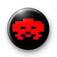 Retro Space Invader Red Badge