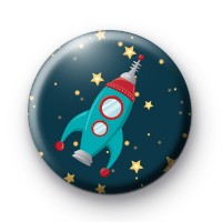 Space Rocket Button Badges