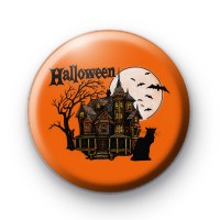 Creepy Haunted House Scene Badge