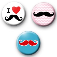 Movember Moustache Set of 3 Badges thumbnail