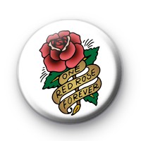 Old School Style Tattoo Red Rose Badge