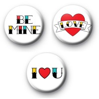 Set of 3 Tattoo Valentine's Day Badges thumbnail