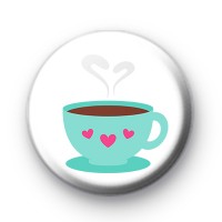 Tea Addict Cute Tea Cup Badge
