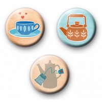 Tea Pot Love Set of 3 Badges