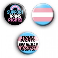 Set of 3 Transgender Pride Badges