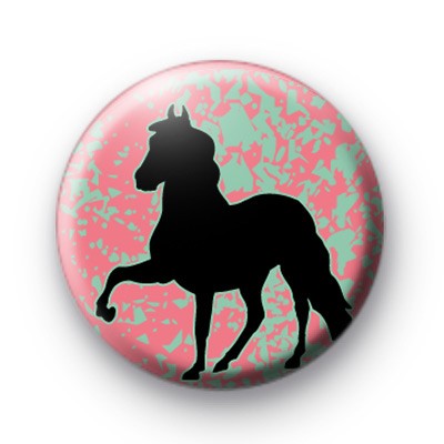 Cute Black Horse Button Badge