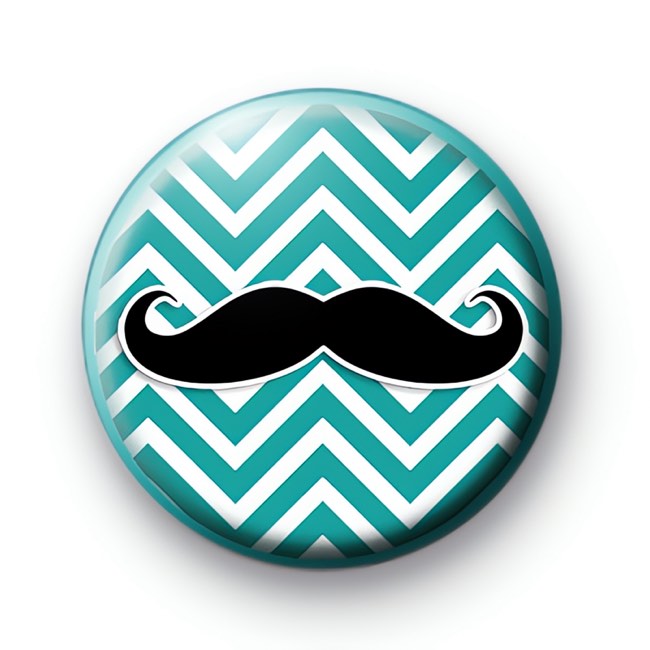 Sea Green Moustache Pin Badge